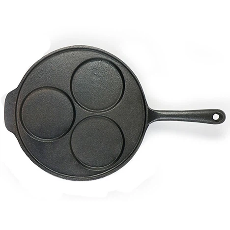 Three-hole Cast Iron Frying Pan With Eggs 4 Three-hole Cast Iron Frying Pan With Eggs 4