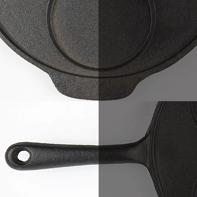 Three-hole Cast Iron Frying Pan With Eggs 6 Three-hole Cast Iron Frying Pan With Eggs 6